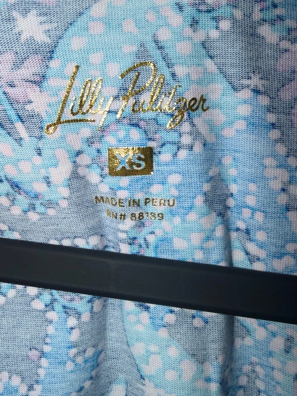 LILLY PULITZER BARTON BLU STAR GAZING SHORT SLEEVE ETTA DRESS size XS